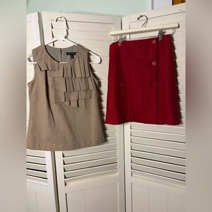 Two piece outfit including Ann Taylor wool skirt and Banana Republic wool top